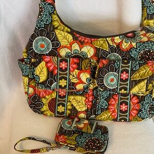 Vera Bradley Multicolor Floral Shoulder Bag or crossbody with wristlet